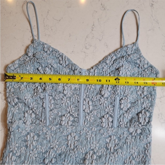 Astr The Label Dusty Blue Lace Midi Dress, new - Picture 3 of 13